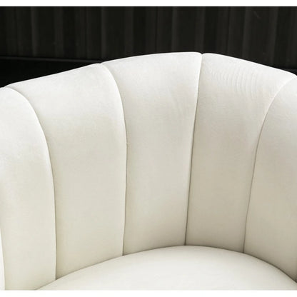 Ebello Oversize Velvet Swivel 360 Rotation Barrel Comfy Round Armchair With Plump Pillow Suitable For Living Room Bedroom