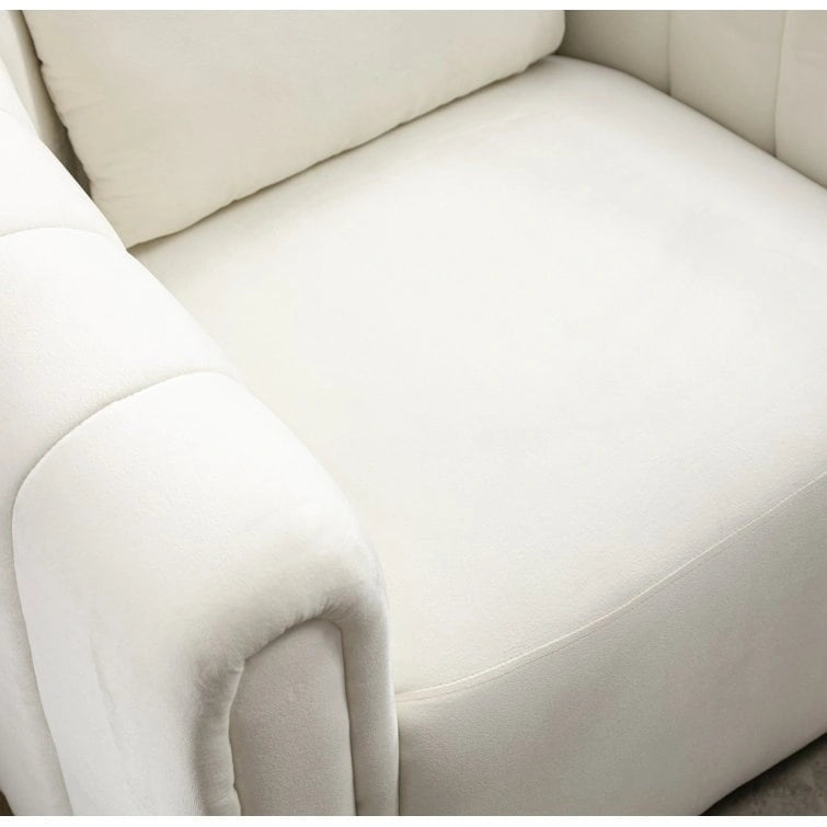 Ebello Oversize Velvet Swivel 360 Rotation Barrel Comfy Round Armchair With Plump Pillow Suitable For Living Room Bedroom