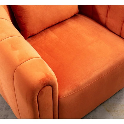 Ebello Oversize Velvet Swivel 360 Rotation Barrel Comfy Round Armchair With Plump Pillow Suitable For Living Room Bedroom