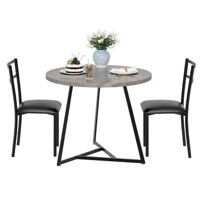 Kitchen Round Dining Table Set with 2 Chairs