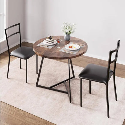 Kitchen Round Dining Table Set with 2 Chairs
