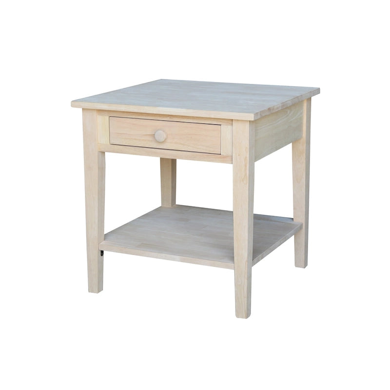 Spencer Square Solid Parawood End Table - 24 in. W x 24 in. D x 25 in. H