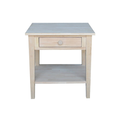 Spencer Square Solid Parawood End Table - 24 in. W x 24 in. D x 25 in. H