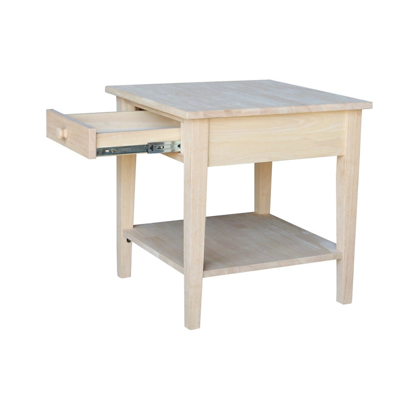 Spencer Square Solid Parawood End Table - 24 in. W x 24 in. D x 25 in. H