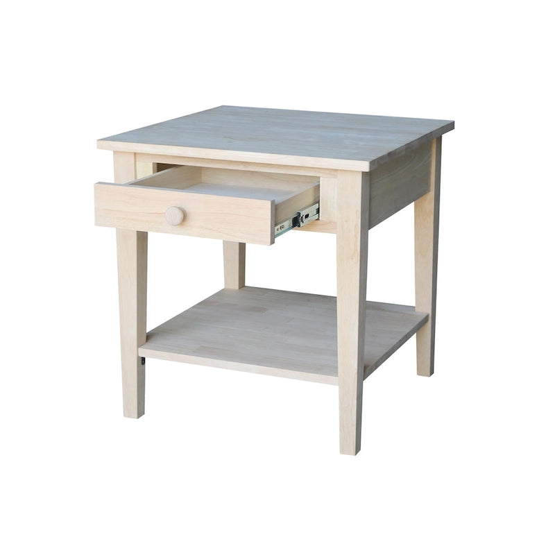 Spencer Square Solid Parawood End Table - 24 in. W x 24 in. D x 25 in. H