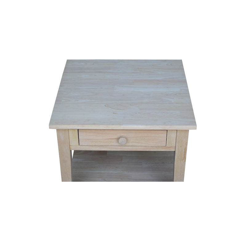 Spencer Square Solid Parawood End Table - 24 in. W x 24 in. D x 25 in. H