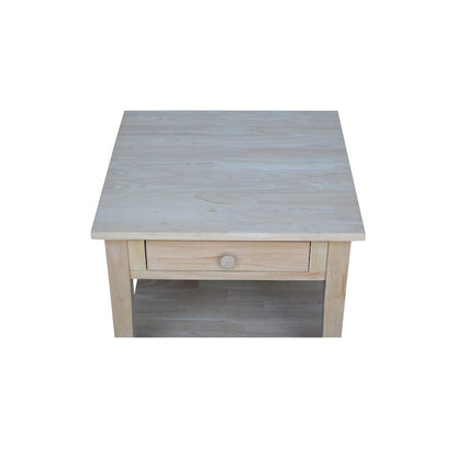 Spencer Square Solid Parawood End Table - 24 in. W x 24 in. D x 25 in. H