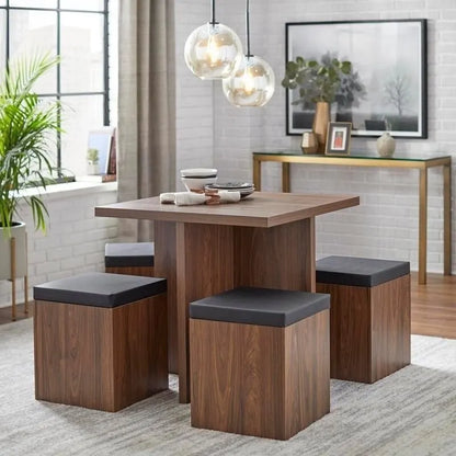 Simple Living Baxter 5-piece Table with Storage Ottoman Dining Set