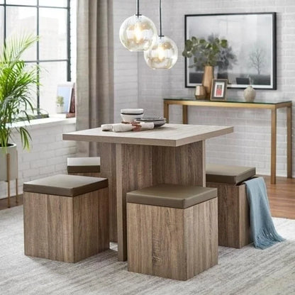 Simple Living Baxter 5-piece Table with Storage Ottoman Dining Set