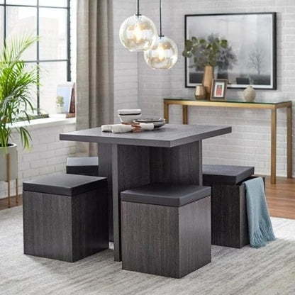 Simple Living Baxter 5-piece Table with Storage Ottoman Dining Set
