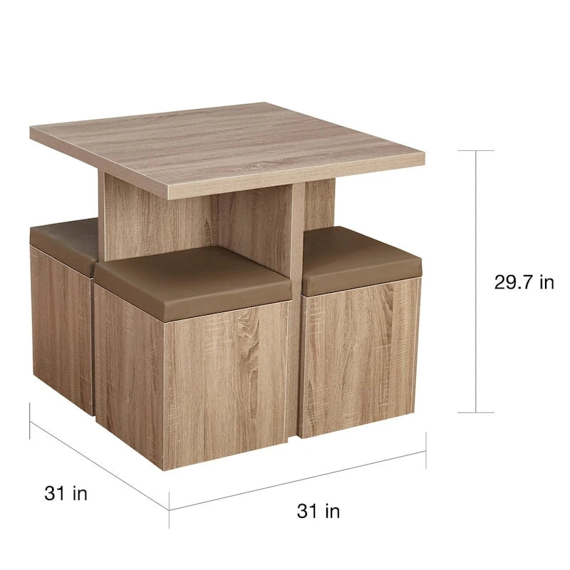 Simple Living Baxter 5-piece Table with Storage Ottoman Dining Set