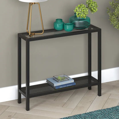 Rigan Modern Metal and Glass Console Table