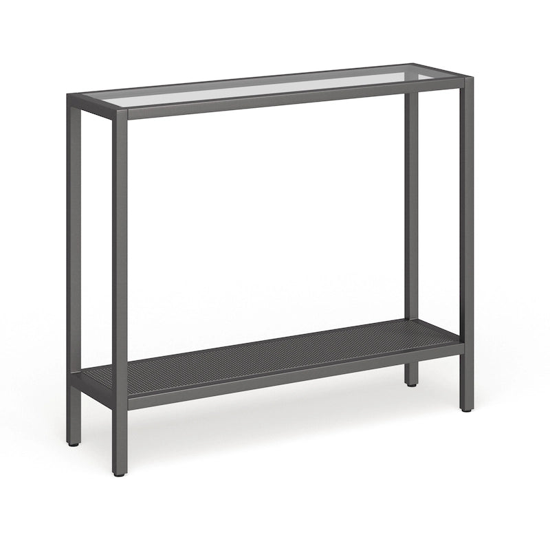Rigan Modern Metal and Glass Console Table