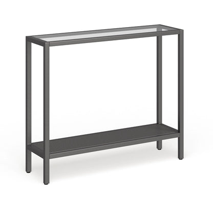 Rigan Modern Metal and Glass Console Table