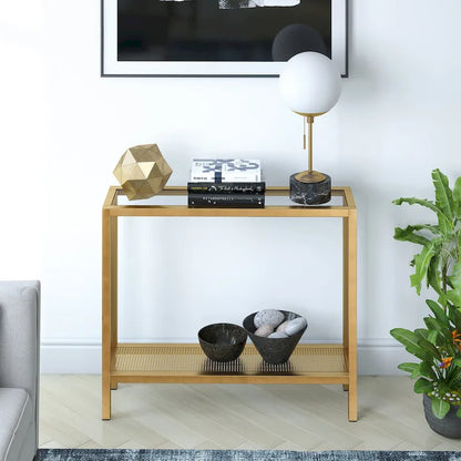 Rigan Modern Metal and Glass Console Table