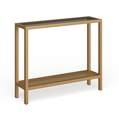 Rigan Modern Metal and Glass Console Table