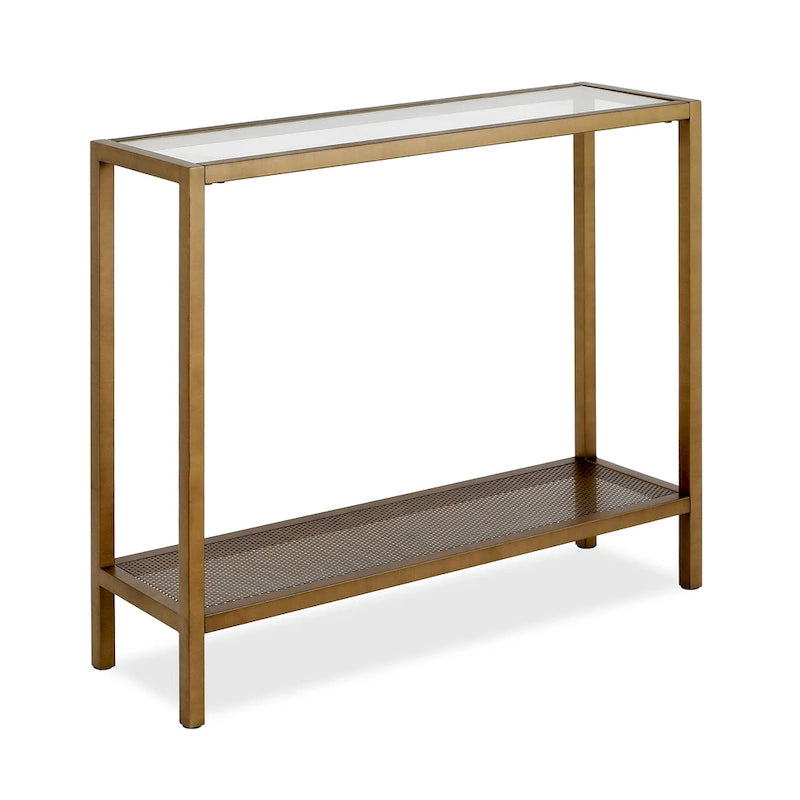 Rigan Modern Metal and Glass Console Table