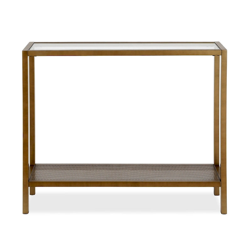 Rigan Modern Metal and Glass Console Table