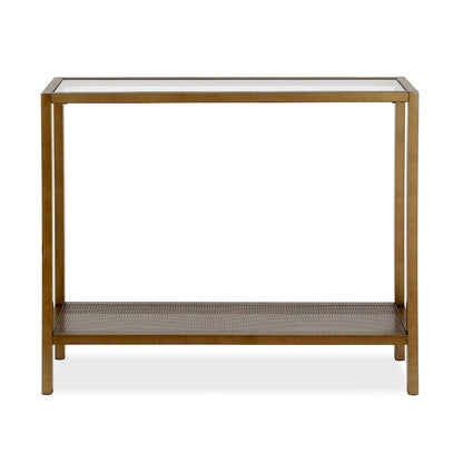 Rigan Modern Metal and Glass Console Table