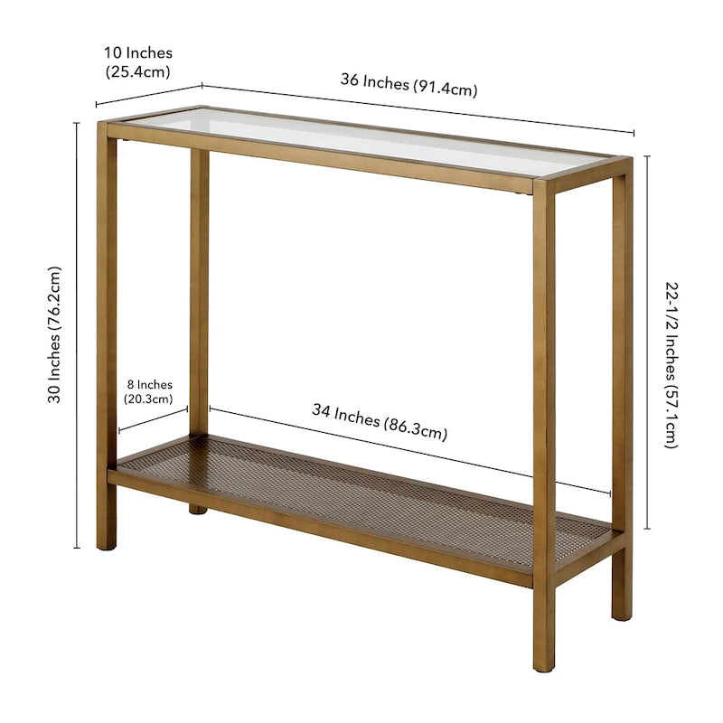 Rigan Modern Metal and Glass Console Table