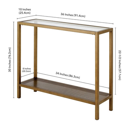Rigan Modern Metal and Glass Console Table