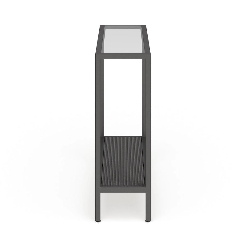Rigan Modern Metal and Glass Console Table