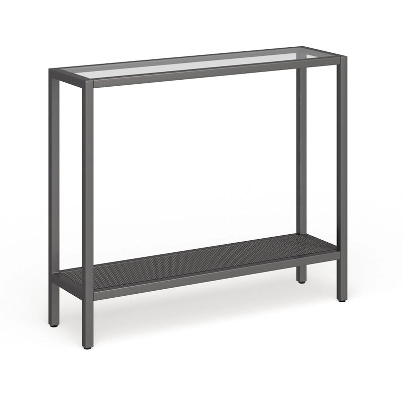 Rigan Modern Metal and Glass Console Table