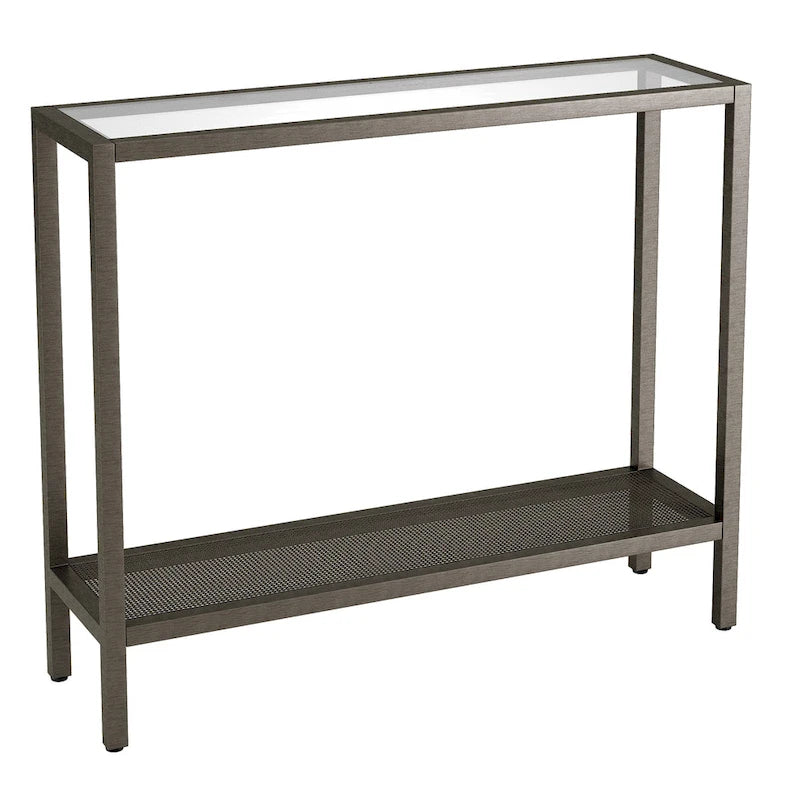 Rigan Modern Metal and Glass Console Table