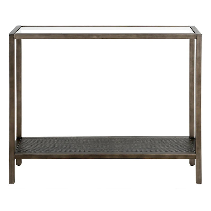Rigan Modern Metal and Glass Console Table