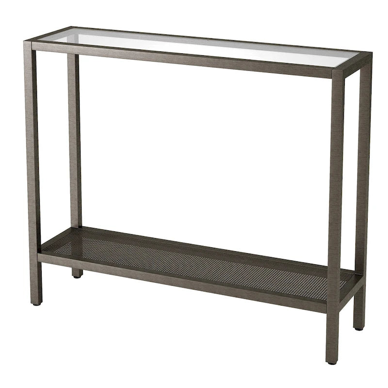Rigan Modern Metal and Glass Console Table
