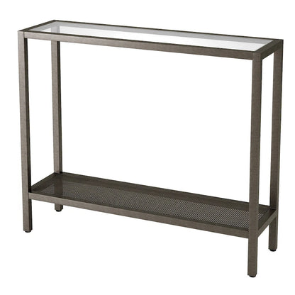 Rigan Modern Metal and Glass Console Table