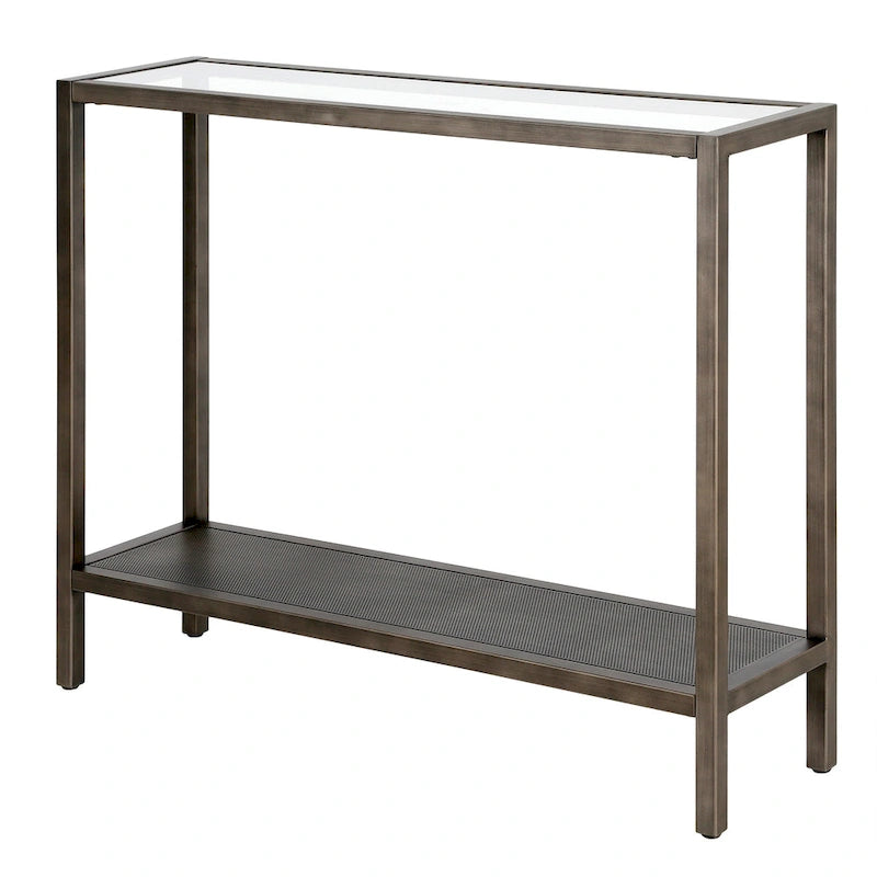 Rigan Modern Metal and Glass Console Table