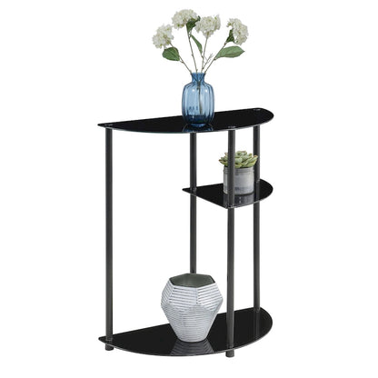 Convenience Concepts Classic Glass 3 Tier Display Entryway Hall Table