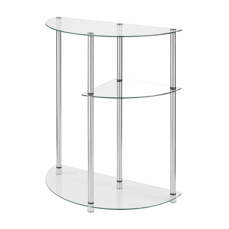 Convenience Concepts Classic Glass 3 Tier Display Entryway Hall Table