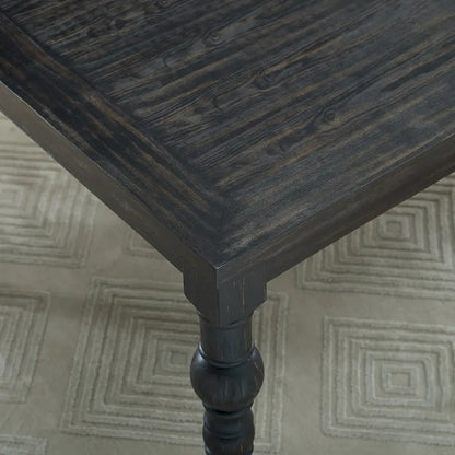 Roundhill Furniture Leviton Upholstered Dark Wash Wood 6-piece Dining Set