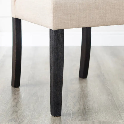 Roundhill Furniture Leviton Upholstered Dark Wash Wood 6-piece Dining Set