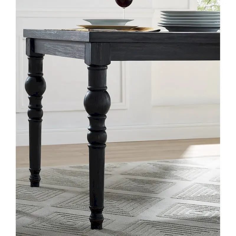 Roundhill Furniture Leviton Upholstered Dark Wash Wood 6-piece Dining Set