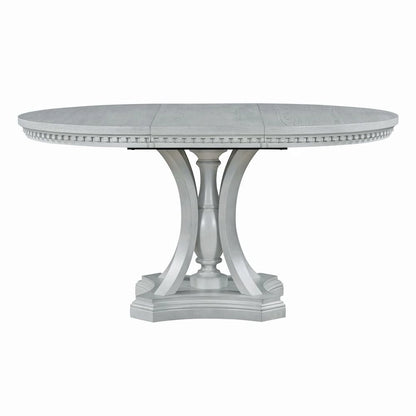 5-piece Dining Set Extendable Round Table and 4 Chairs for Kitchen Dining Room