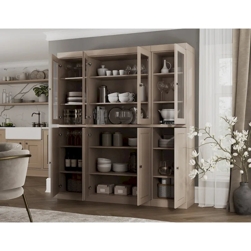 100% Solid Wood 65 Kitchen China Pantry Buffet by Palace Imports - 65 x 71.5