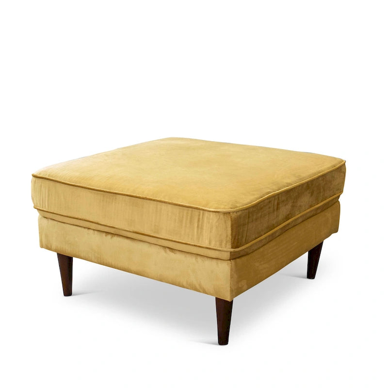 Flavia Mid-Century Modern Square Velvet Ottoman