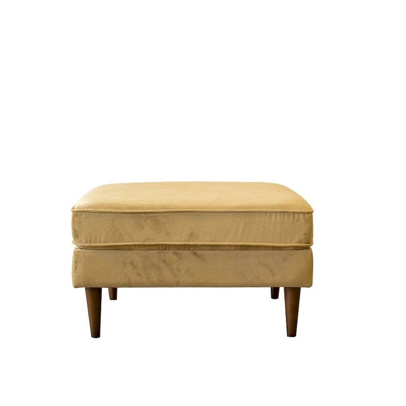 Flavia Mid-Century Modern Square Velvet Ottoman