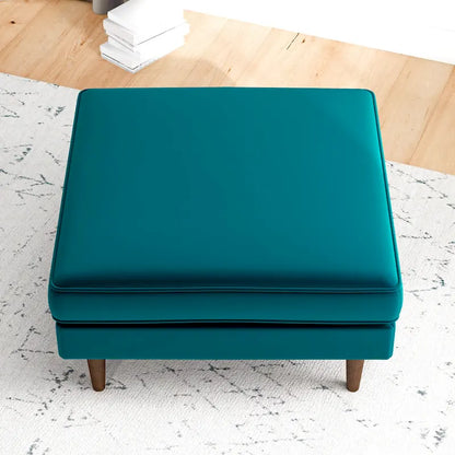 Flavia Mid-Century Modern Square Velvet Ottoman