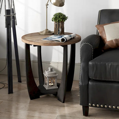 COZAYH Rustic Farmhouse End Table, French Country Accent Coffee Table for Family, Small Spaces