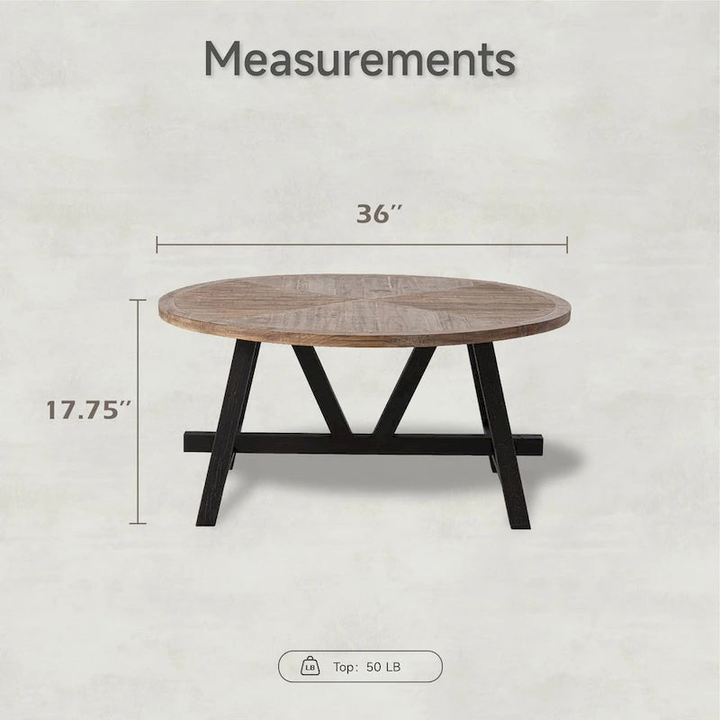 COZAYH Rustic Farmhouse End Table, French Country Accent Coffee Table for Family, Small Spaces