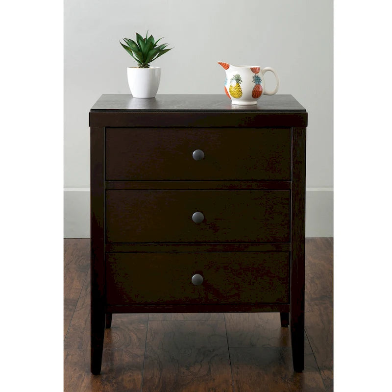 Painted Wood Storage Nightstand With Drawers by East at Main
