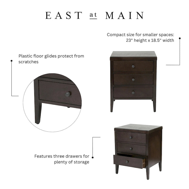 Painted Wood Storage Nightstand With Drawers by East at Main