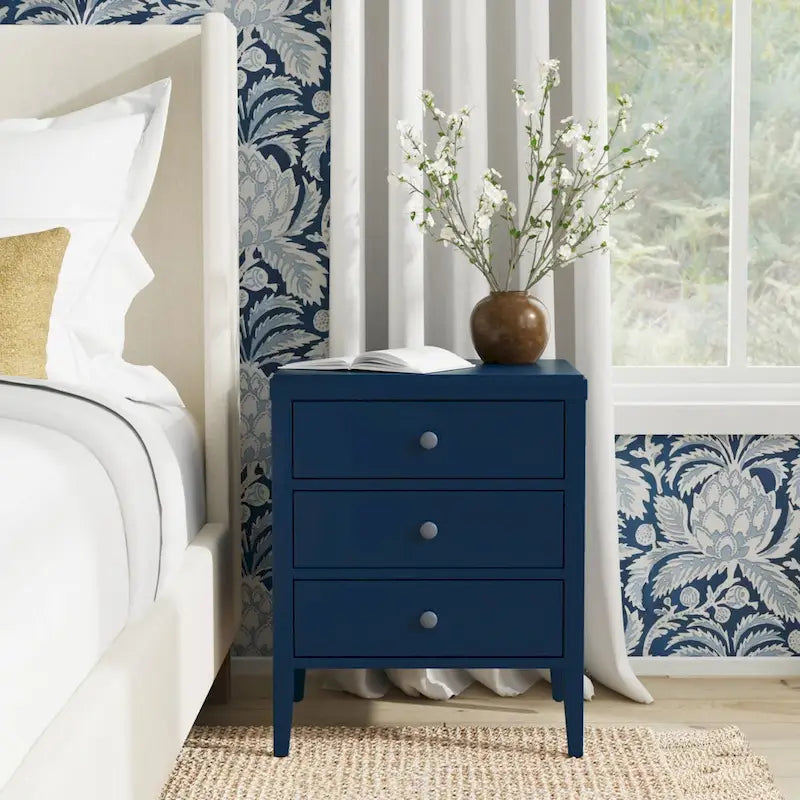 Painted Wood Storage Nightstand With Drawers by East at Main