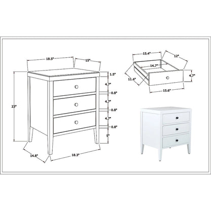 Painted Wood Storage Nightstand With Drawers by East at Main