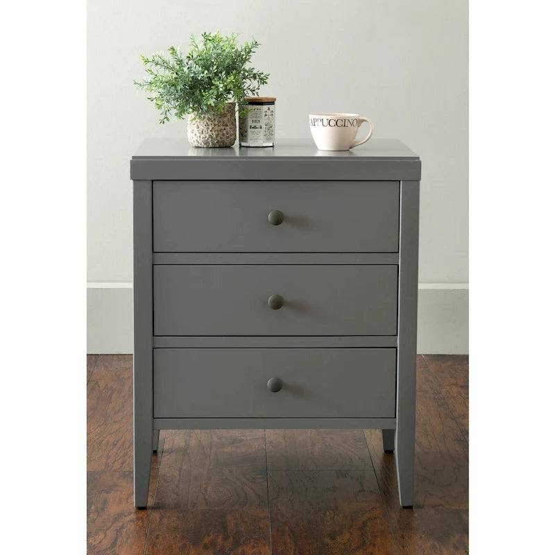 Painted Wood Storage Nightstand With Drawers by East at Main
