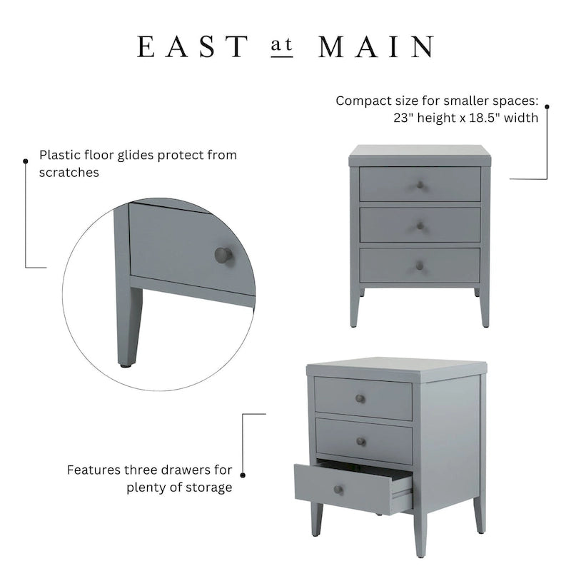 Painted Wood Storage Nightstand With Drawers by East at Main